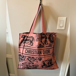 Authentic Christian Dior Beaute Canvas Tote Bag - Pink/Black